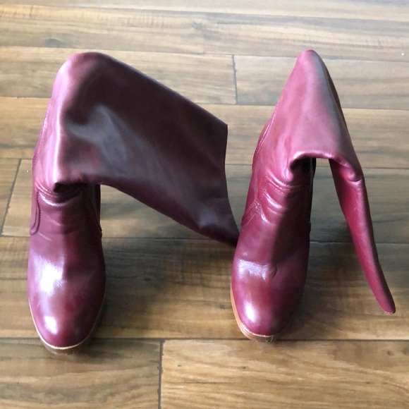 Michael Kors Leather Boots Burgundy High-Heels - Picture 6 of 8
